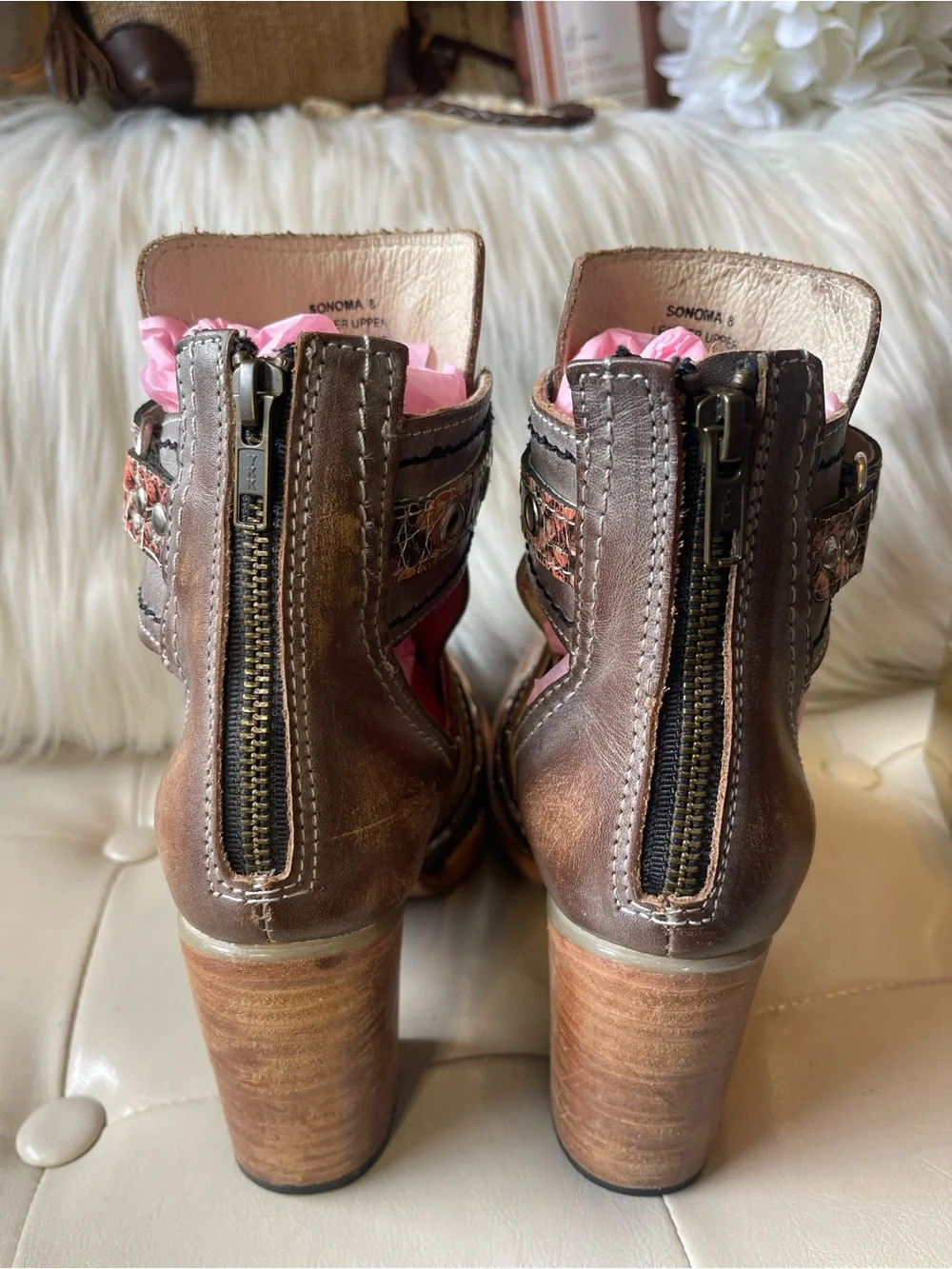 Freebird by Steven HTF Sonoma Ankle Boot in Stone Multi Colorway MSRP$275
